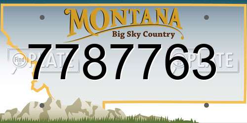 7787763 Montana License Plate
