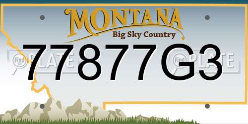 77877G3 Montana License Plate