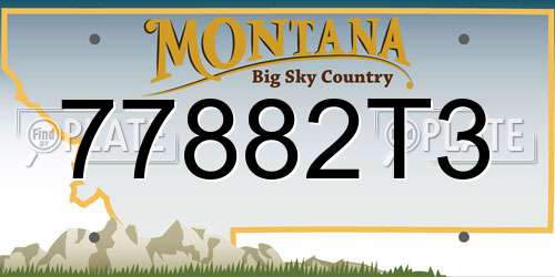 77882T3 Montana License Plate