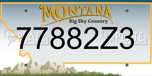 77882Z3 Montana License Plate