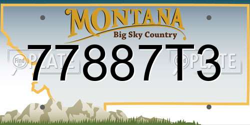 77887T3 Montana License Plate