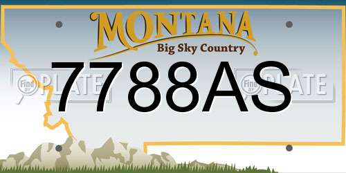 7788AS Montana License Plate