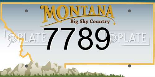 7789 Montana License Plate