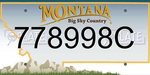 778998C Montana License Plate