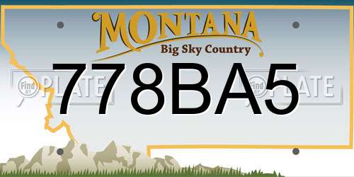 778BA5 Montana License Plate