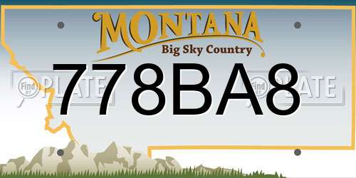 778BA8 Montana License Plate