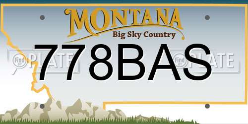 778BAS Montana License Plate