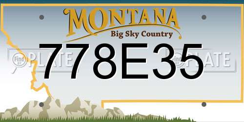 778E35 Montana License Plate