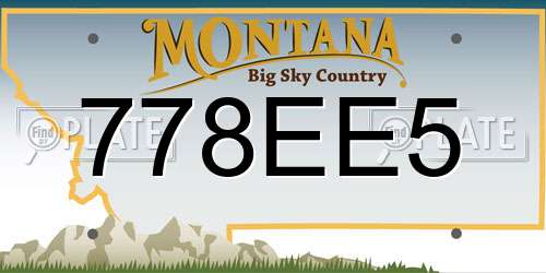 778EE5 Montana License Plate