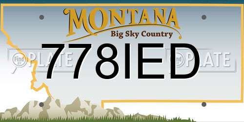 778IED Montana License Plate