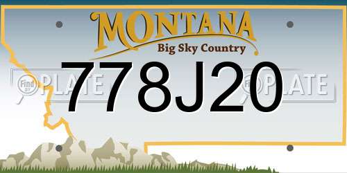 778J20 Montana License Plate