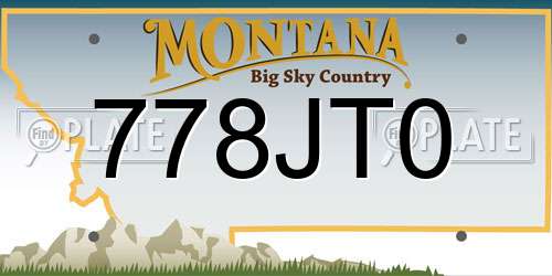 778JT0 Montana License Plate