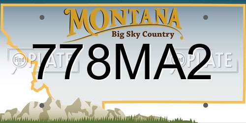 778MA2 Montana License Plate