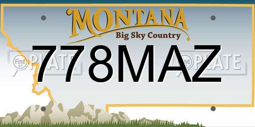 778MAZ Montana License Plate