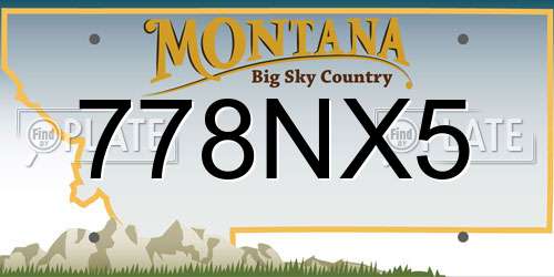 778NX5 Montana License Plate