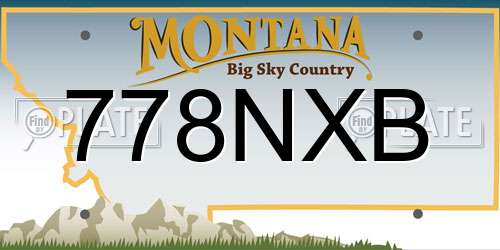 778NXB Montana License Plate