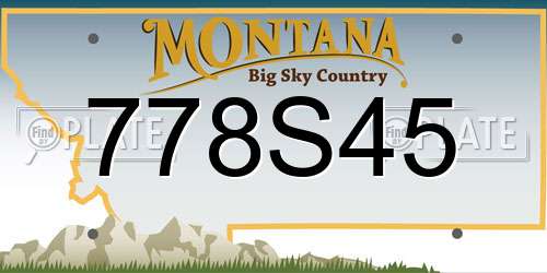 778S45 Montana License Plate