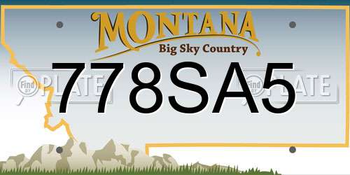 778SA5 Montana License Plate