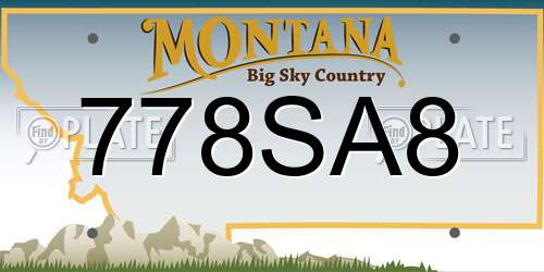 778SA8 Montana License Plate