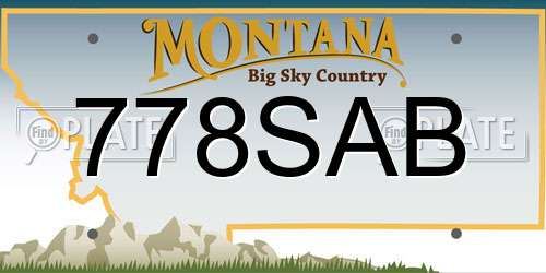 778SAB Montana License Plate