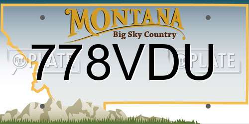 778VDU Montana License Plate