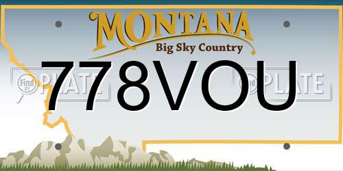 778VOU Montana License Plate