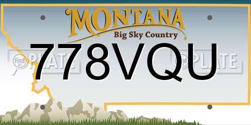 778VQU Montana License Plate