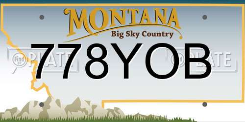778YOB Montana License Plate