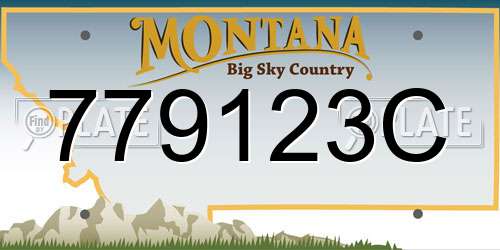 779123C Montana License Plate