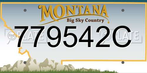 779542C Montana License Plate