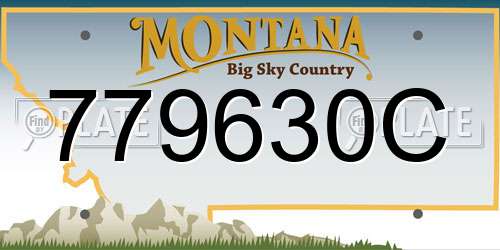 779630C Montana License Plate