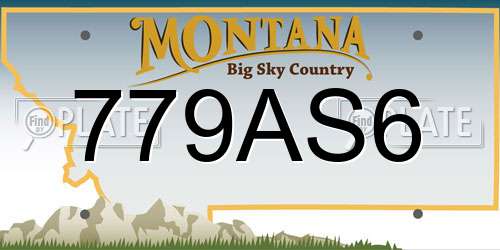 779AS6 Montana License Plate