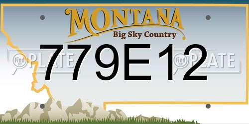779E12 Montana License Plate