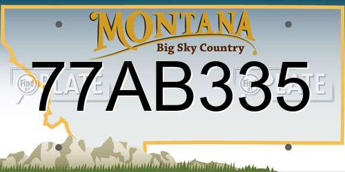 77AB335 Montana License Plate