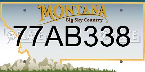 77AB338 Montana License Plate
