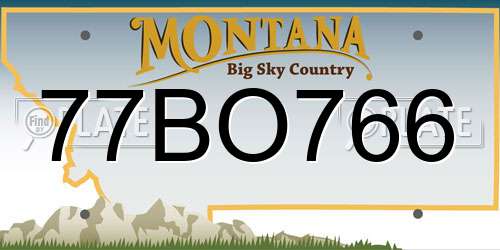77BO766 Montana License Plate