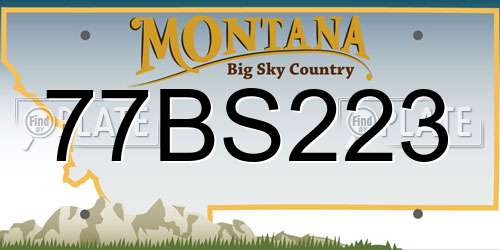 77BS223 Montana License Plate