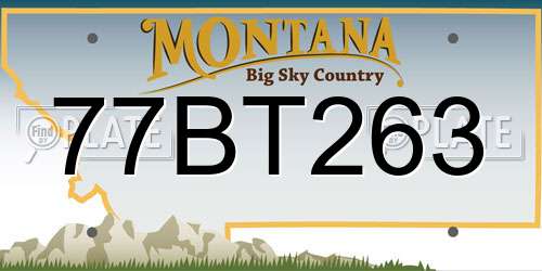 77BT263 Montana License Plate