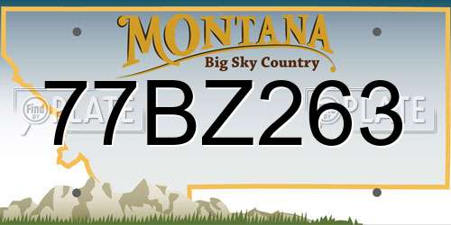 77BZ263 Montana License Plate