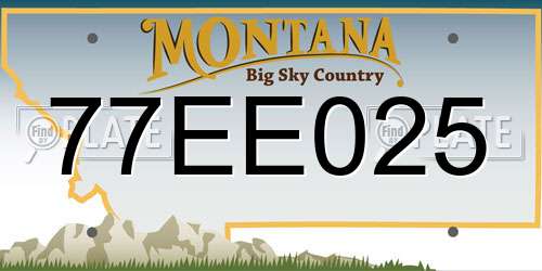77EE025 Montana License Plate
