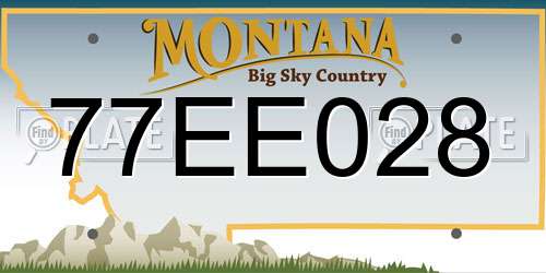 77EE028 Montana License Plate