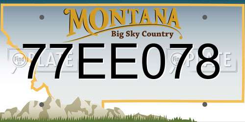 77EE078 Montana License Plate