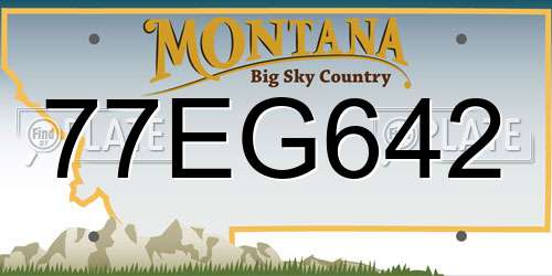 77EG642 Montana License Plate