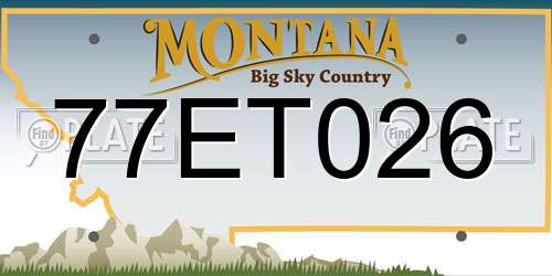 77ET026 Montana License Plate