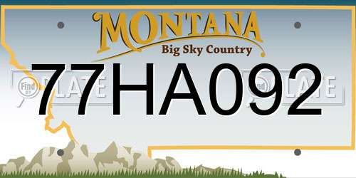 77HA092 Montana License Plate
