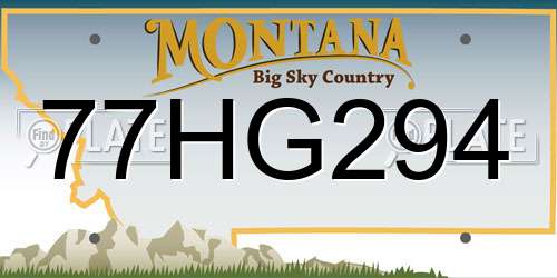 77HG294 Montana License Plate