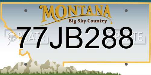 77JB288 Montana License Plate