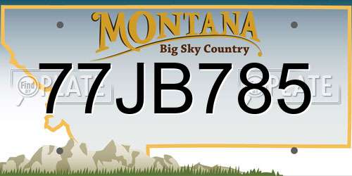 77JB785 Montana License Plate