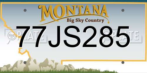 77JS285 Montana License Plate