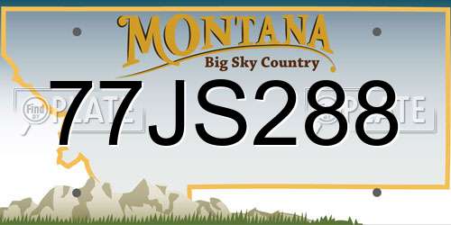 77JS288 Montana License Plate